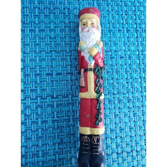 Trimming Other - VTG SANTA WITH DOLL CANDLE STICK ELECTRIC WITH BULB